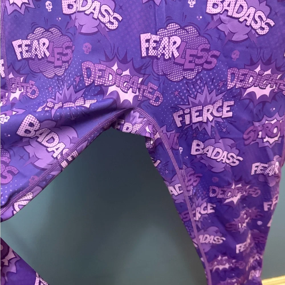 Constantly Varied Gear Purple Graphic Leggings, Capri Length - Picture 3 of 4